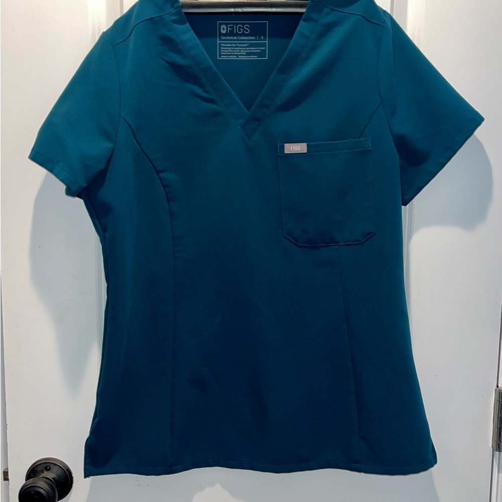 Figs Women's Caribbean blue slim Casma Top